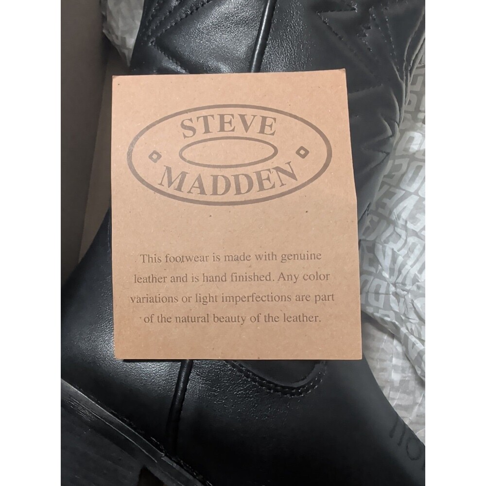 Steve Madden Western Hayward Size 8 Black Leather Cowgirl Boots - Picture 15 of 15
